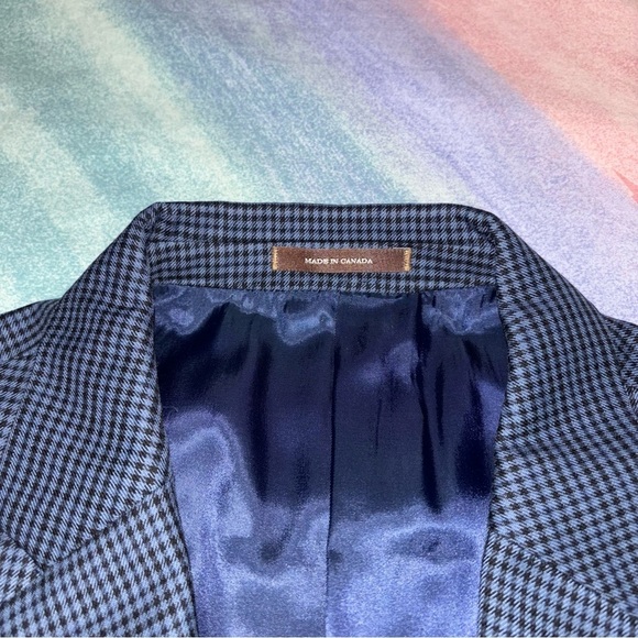 Peter Millar Solid Navy 100% Wool Two Button Sports Coat Blazer Jacket size 42 T - Picture 3 of 8